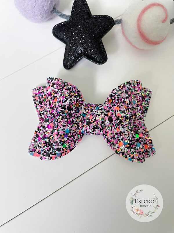 3.5” Halloween Party Glitter Hair Bow