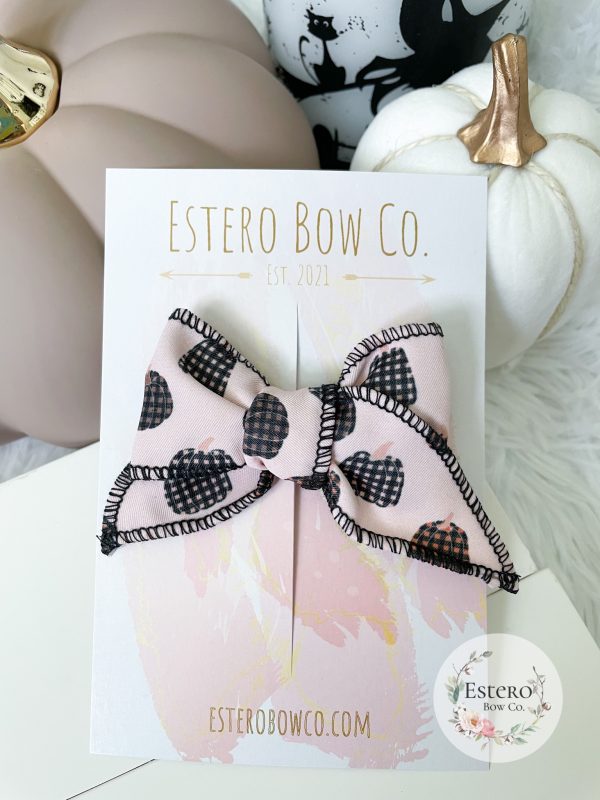 Plaid Pumpkins Mini Fable Bow