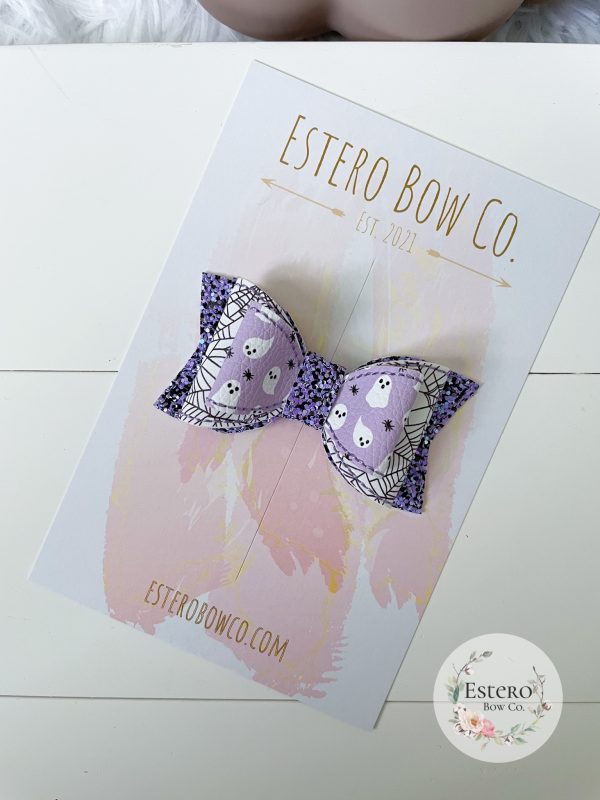 3.25” Lavender Ghosts Hair Bow - Image 2