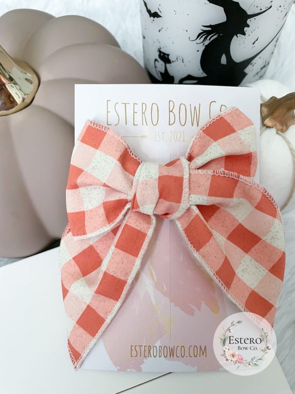 Pumpkin Spice Plaid Fable Bow