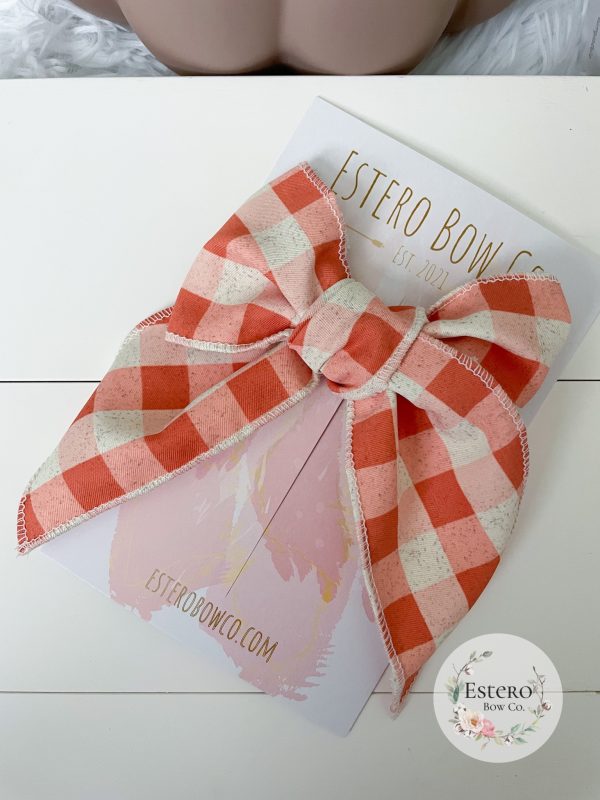 Pumpkin Spice Plaid Fable Bow - Image 2