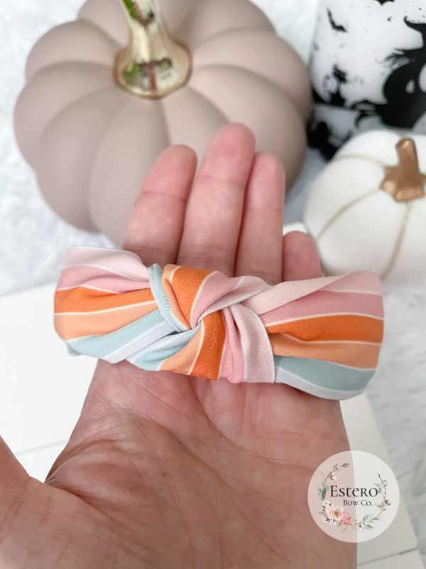 Pastel Stripes One Size Top Knot Headband