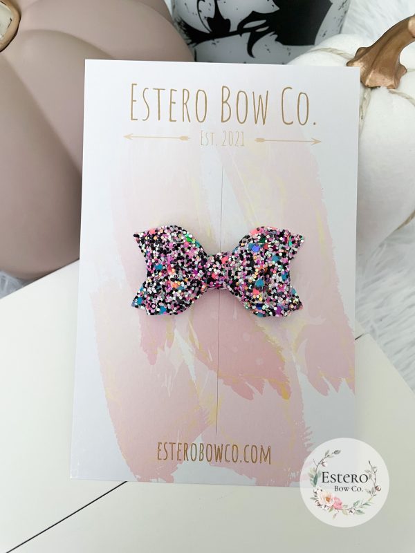 2.5” Halloween Party Glitter Hair Bow