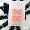 2.5” Orange Halloween Glitter Hair Bow - Image 2