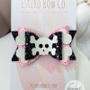 4” Pink Bones Halloween Hair Bow