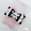4” Pink Bones Halloween Hair Bow - Image 2