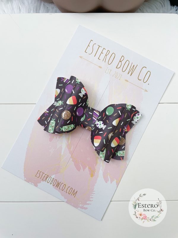 3.5” Trick Or Treat Hair Bow - Image 3