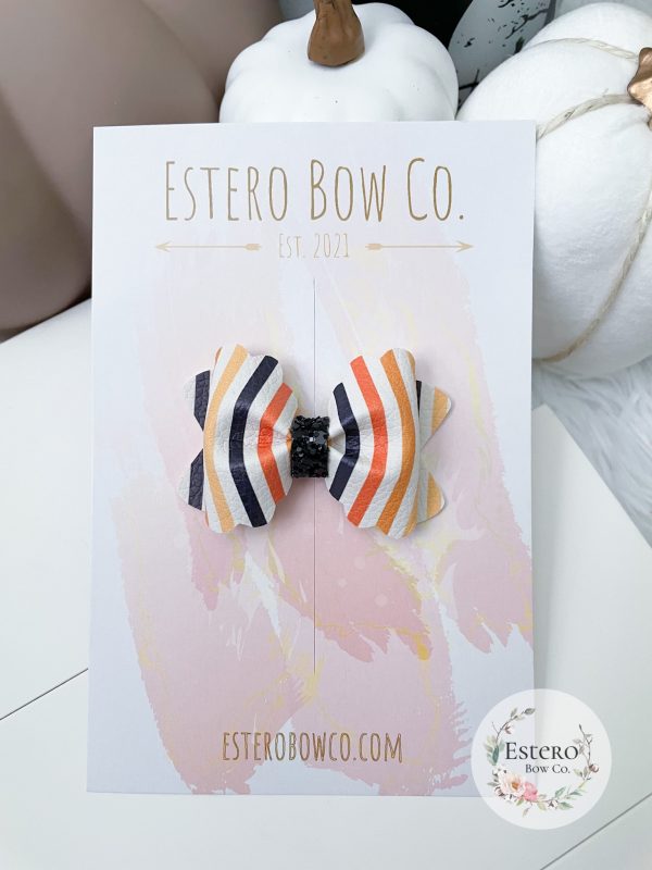 2.5” Halloween Stripes Hair Bow