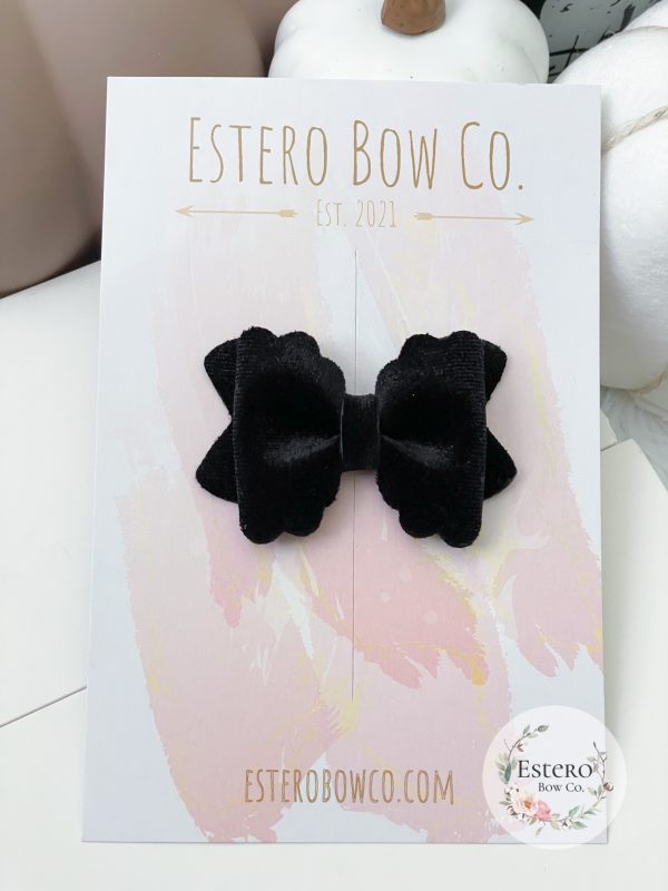 2.5” Black Velvet Hair Bow