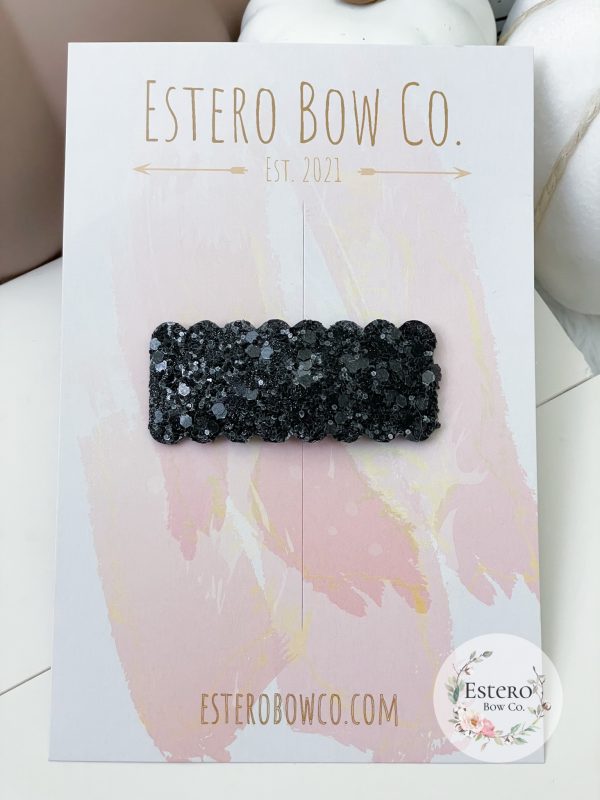 Black Glitter Snap Clip