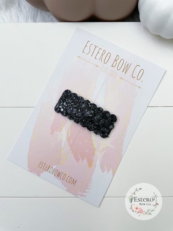 Black Glitter Snap Clip - Image 3