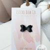 1.72” Embossed Black Vegan Leather Hair Bow