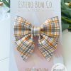 3.5” Neutral Plaid Sailor Bow