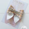 3.5” Neutral Plaid Sailor Bow - Image 3