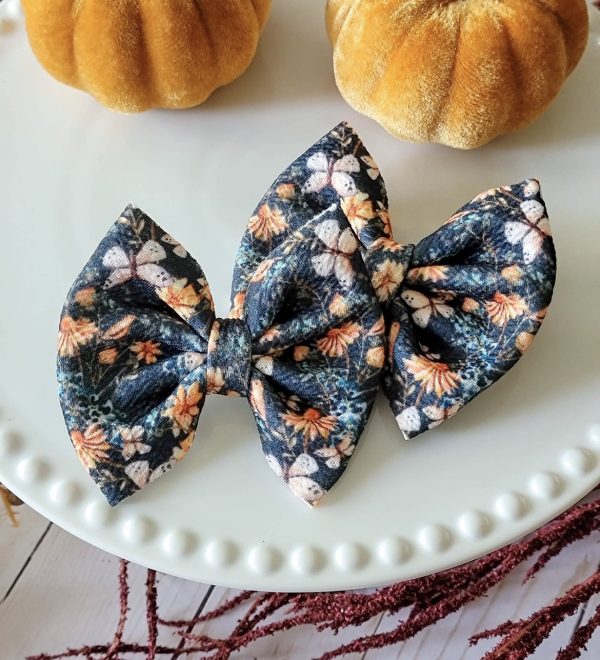 Vintage Butterfly Floral Pigtail Bows | Dainty Delights Creations