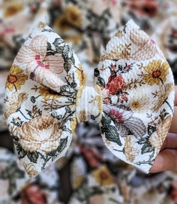 5.5" Hazelblooms Bullet Fabric Hair Bow | Dainty Delights Creations