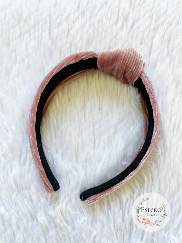 Mauve Corduroy One Size Headband - Image 2