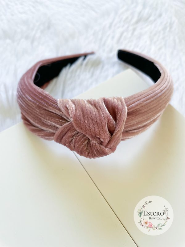 Mauve Corduroy One Size Headband