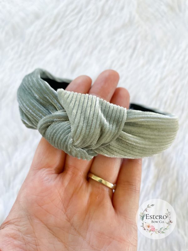 Sage Corduroy One Size Headband - Image 3