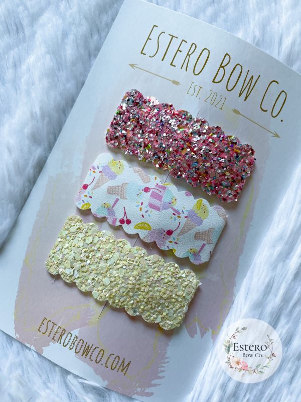 Pastel Ice Cream Snap Clip Set