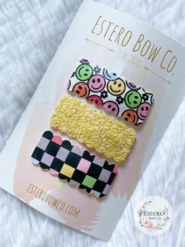 Retro Smileys Snap Clip Set