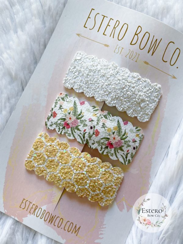 Honeycomb Floral Snap Clip Set