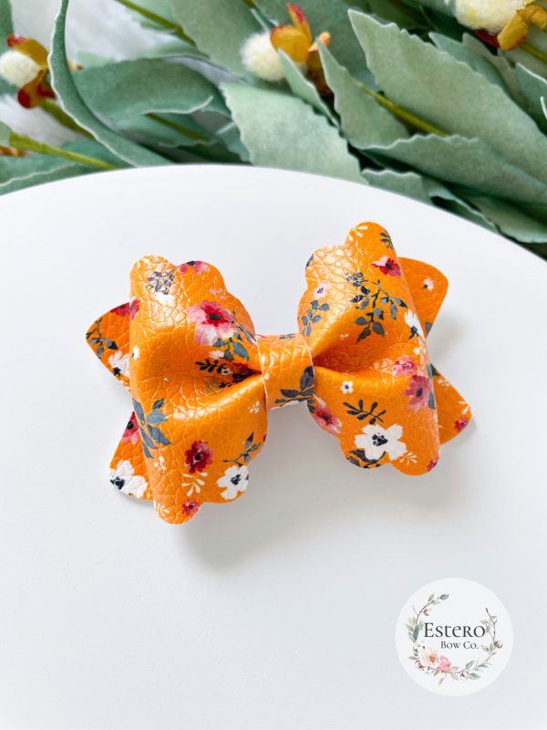 2.5” Mustard Floral Hair Bow