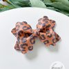 2.5” Scalloped Pinch Leopard Print Hair Bow