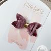 3.5” Mauve Crushed Velvet Hair Bow - Image 2