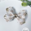 3.5” Glittering Snowflakes Hair Bow - Image 3