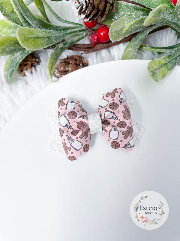 2.5” Milk and Cookies Scalloped Pinch Hair Bow