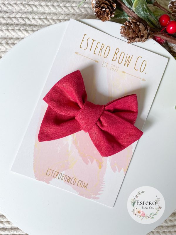 Red Shimmer Hair Bow
