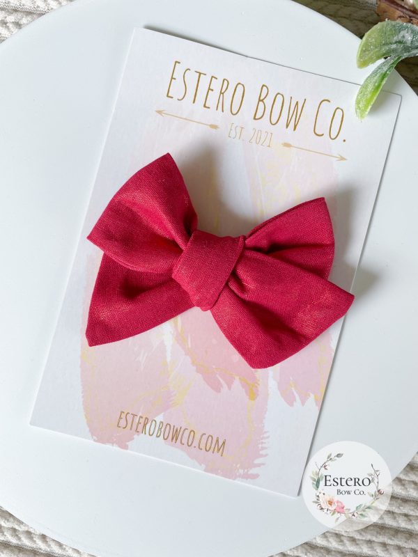 Red Shimmer Hair Bow - Image 2