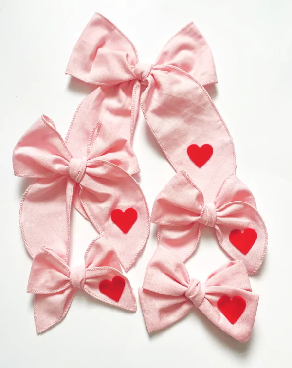 Pink Valentines Heart Bow - PREORDER