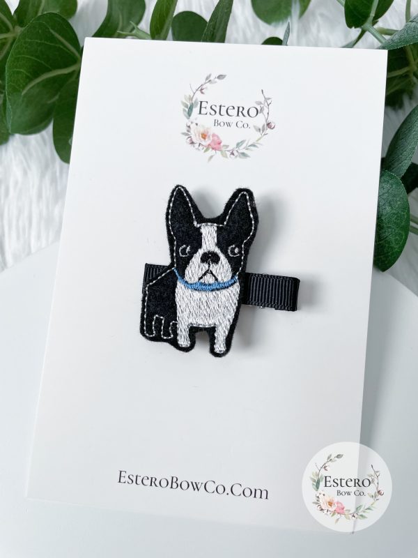 Boston Terrier Hair Clip - Blue Collar