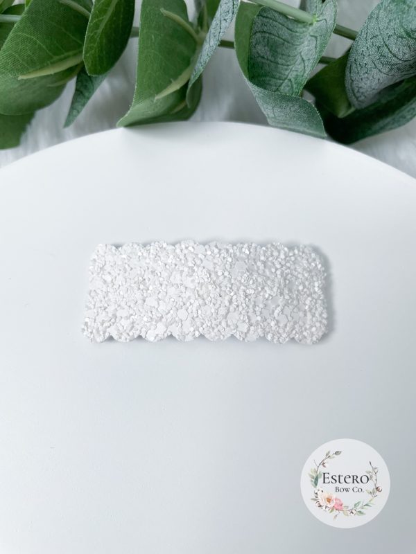 White Glitter Snap Clip - Image 3
