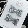 2.5” Classic Silver Glitter Pigtail Bows - Image 3