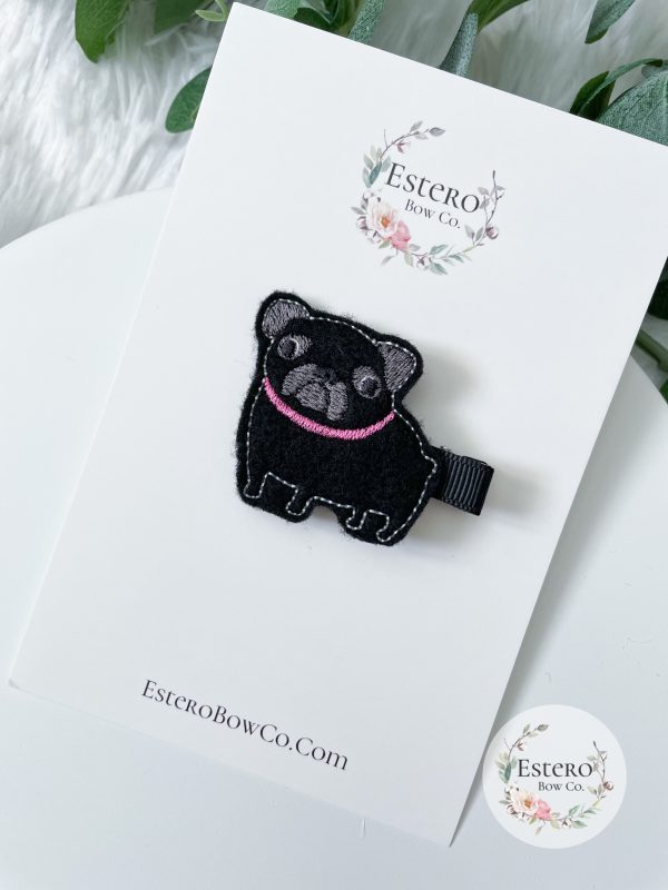 Black Pug Hair Clip - Image 3