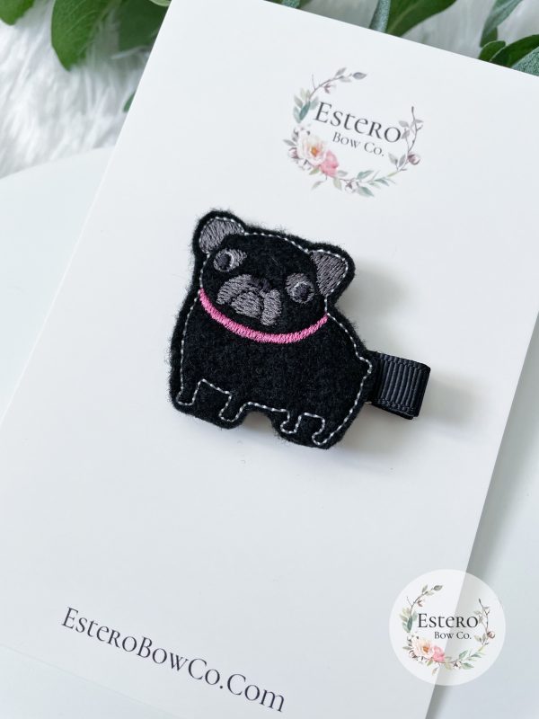 Black Pug Hair Clip - Image 2