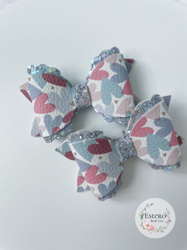 2.5” Boho Hearts Hair Bow - Image 2