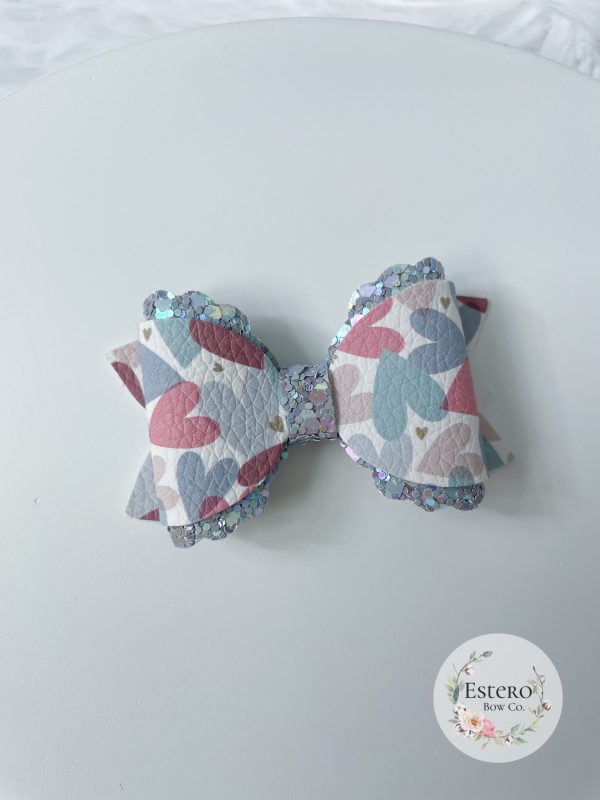 2.5” Boho Hearts Hair Bow - Image 3