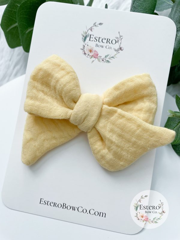 Mellow Yellow Gauze Hair Bow