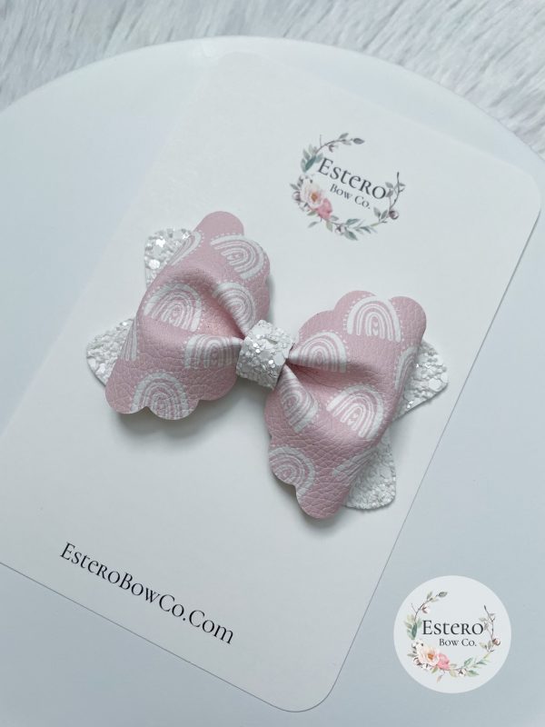 3.5” Neutral Rainbows Hair Bow - Image 2