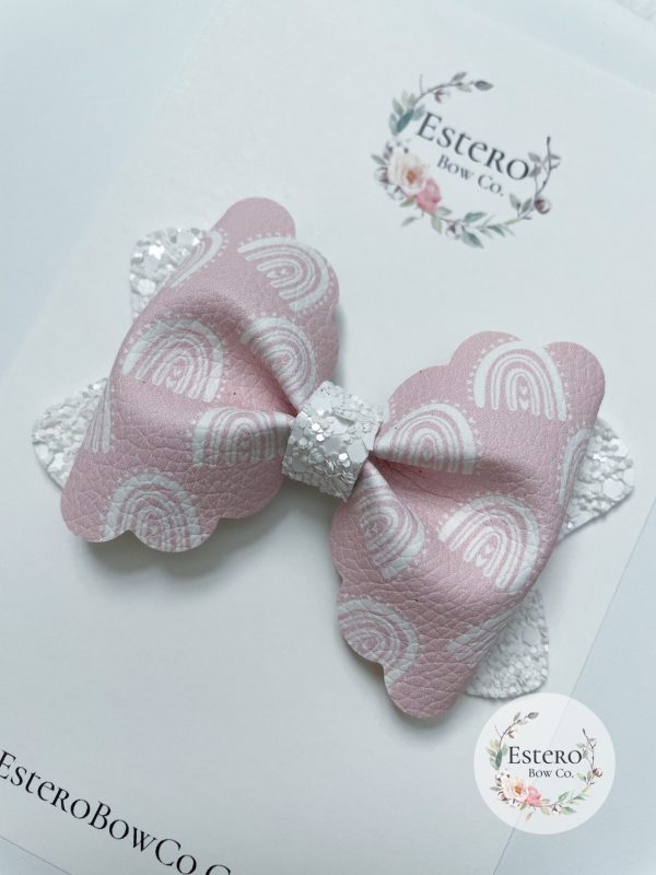 3.5” Neutral Rainbows Hair Bow