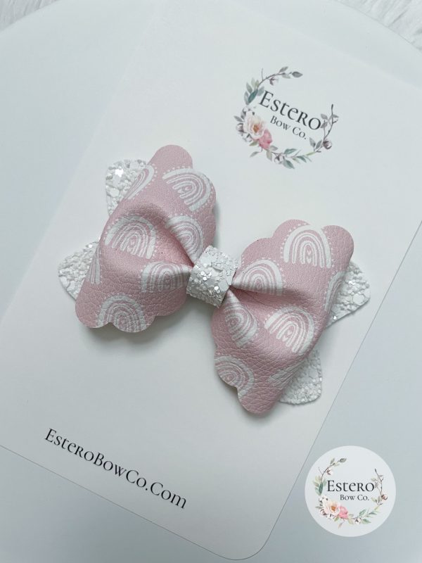 3.5” Neutral Rainbows Hair Bow - Image 3