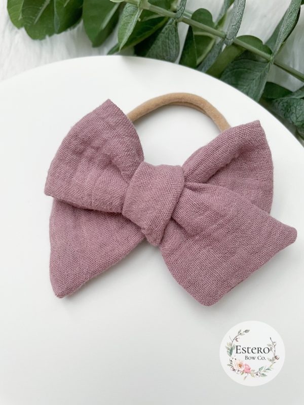 Mauve Gauze Hair Bow