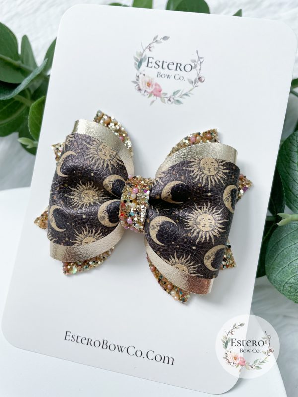 3.5” Golden Celestials Hair Bow - Image 4