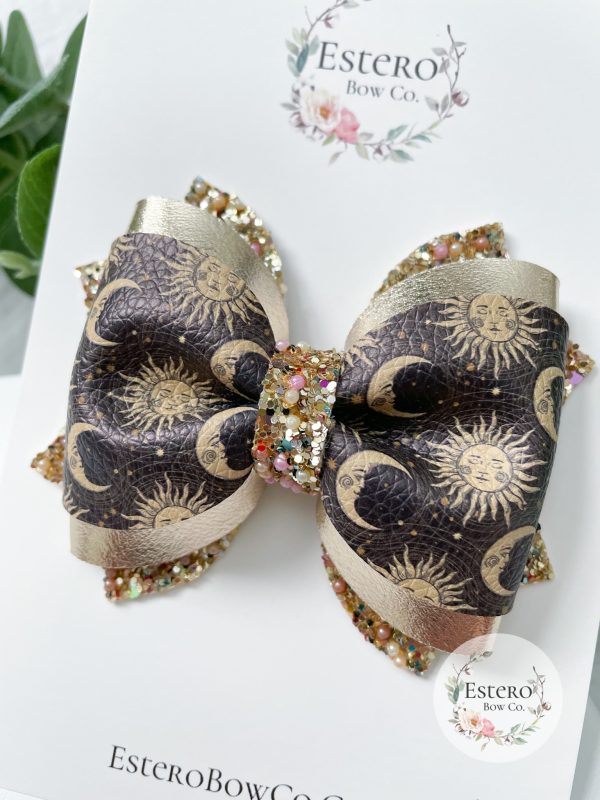 3.5” Golden Celestials Hair Bow