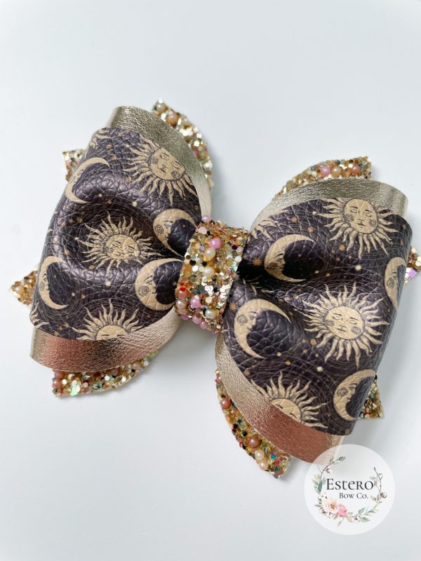 3.5” Golden Celestials Hair Bow - Image 6