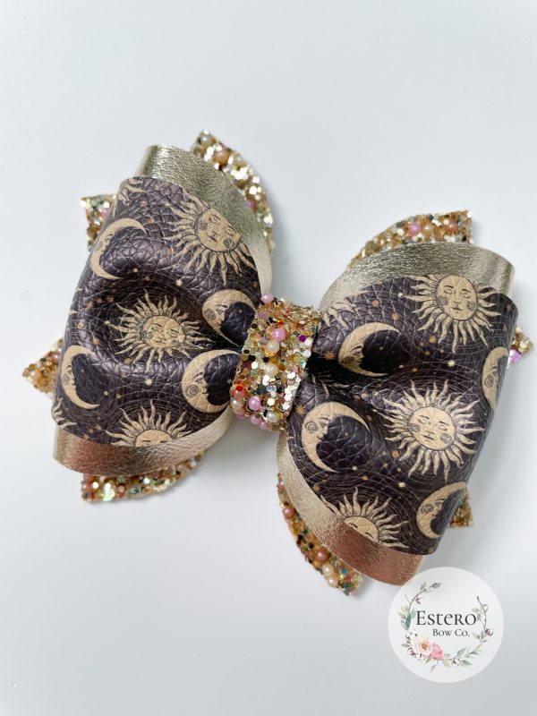 3.5” Golden Celestials Hair Bow - Image 5